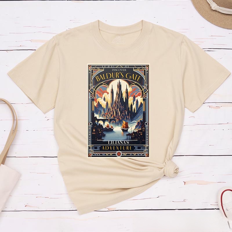 Personalized Journey to the Gate Game Classic T-Shirts CRPG Video Game Tshirt Fantasy Game Shirt