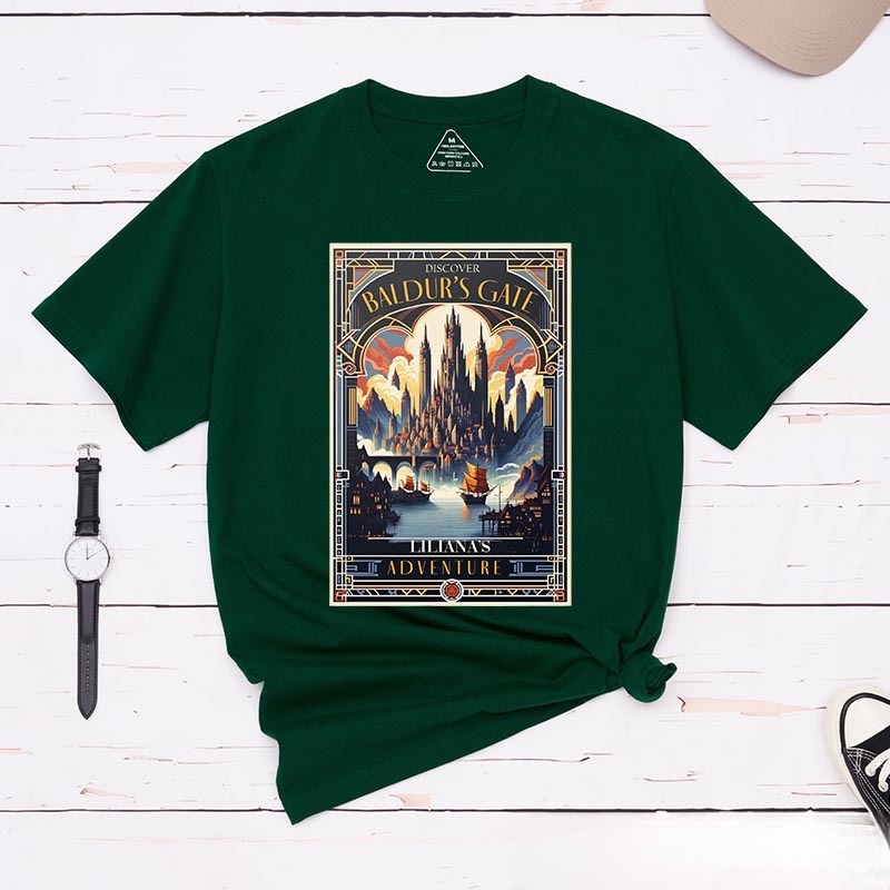 Personalized Journey to the Gate Game Classic T-Shirts CRPG Video Game Tshirt Fantasy Game Shirt