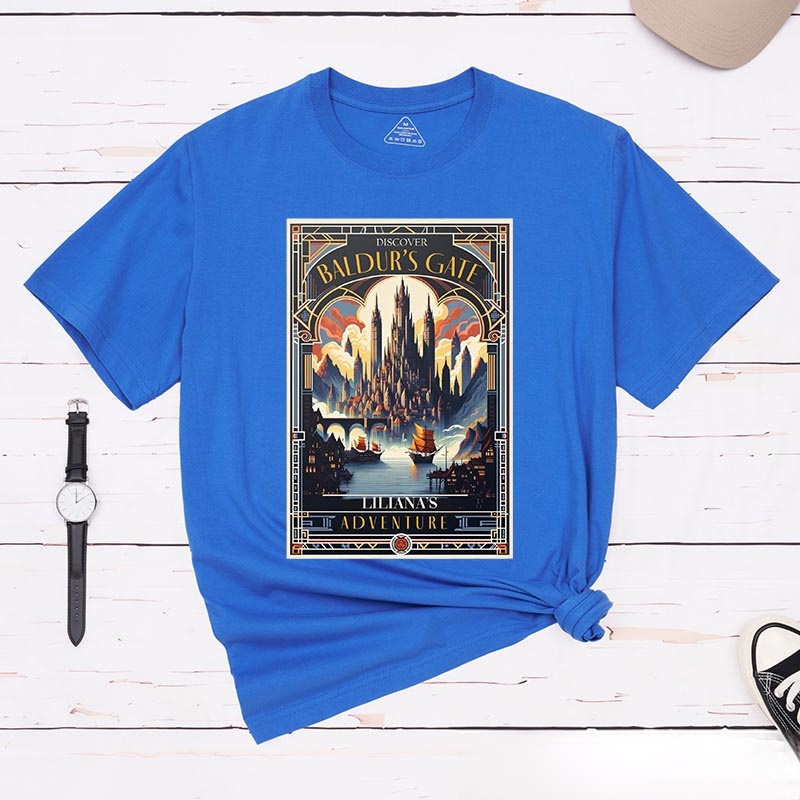 Personalized Journey to the Gate Game Classic T-Shirts CRPG Video Game Tshirt Fantasy Game Shirt