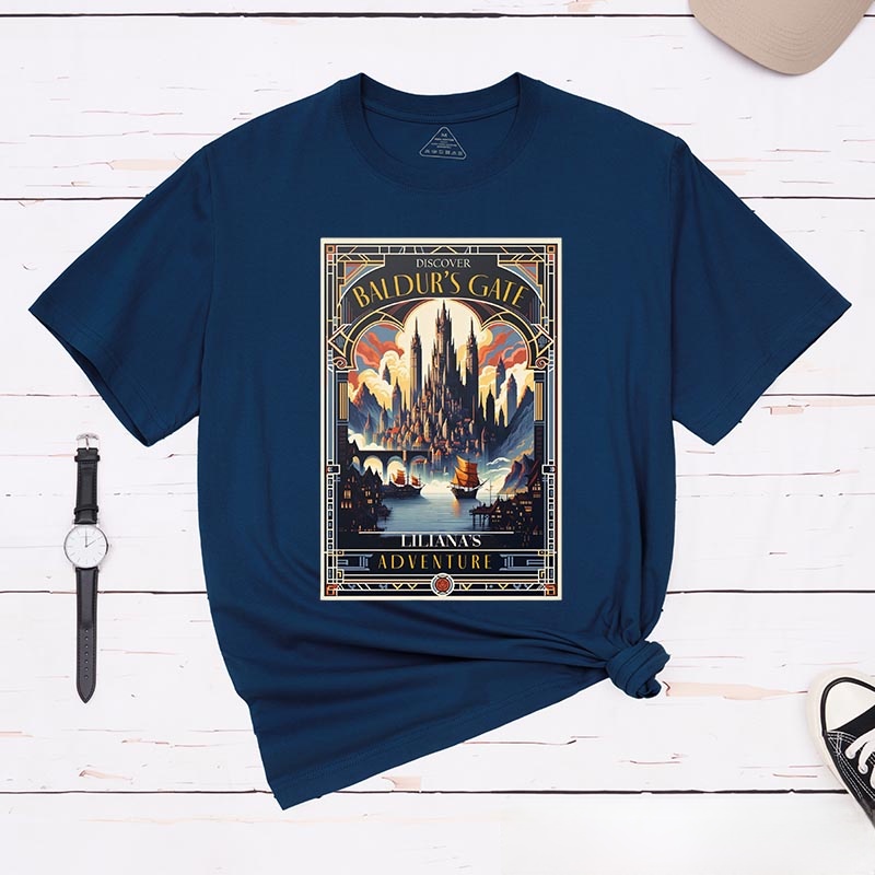 Personalized Journey to the Gate Game Classic T-Shirts CRPG Video Game Tshirt Fantasy Game Shirt