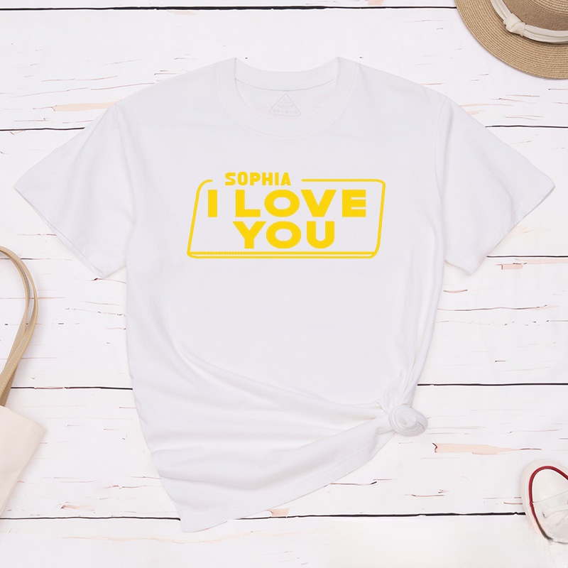 Personalized Couple Iconic I Love You and I Know Matching T-Shirt with Name Valentine's Day T-Shirt for Husband Wife Boyfriend Girlfriend Gift