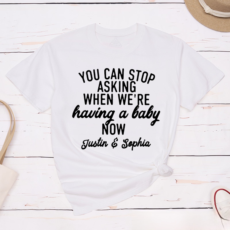 Personalized Couple We’re Pregnant But Mostly Her Matching T-Shirt Valentine's Day Classic T-Shirt for Husband Wife Wifey Hubby Gift