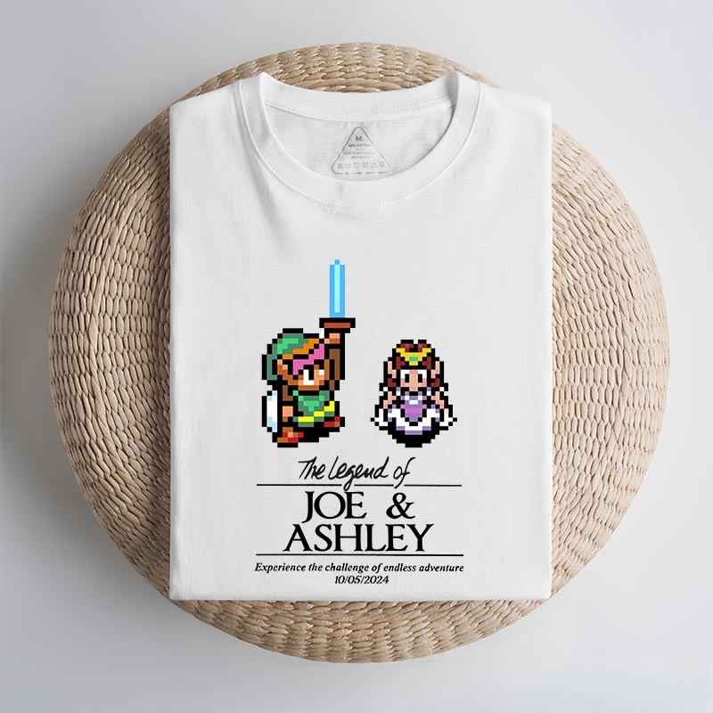 Personalized the Legend of You Couple Anniversary Classic T-Shirts Video Game Tshirt Geek Gaming Nerd Shirt Valentine's Day