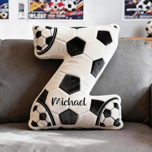 Personalized Letter Pillow with name 3D Soccer Pillow ,Custom Soccer Ball Letter Pillow 2026 World Cup Initial For Sport Lover Gifts