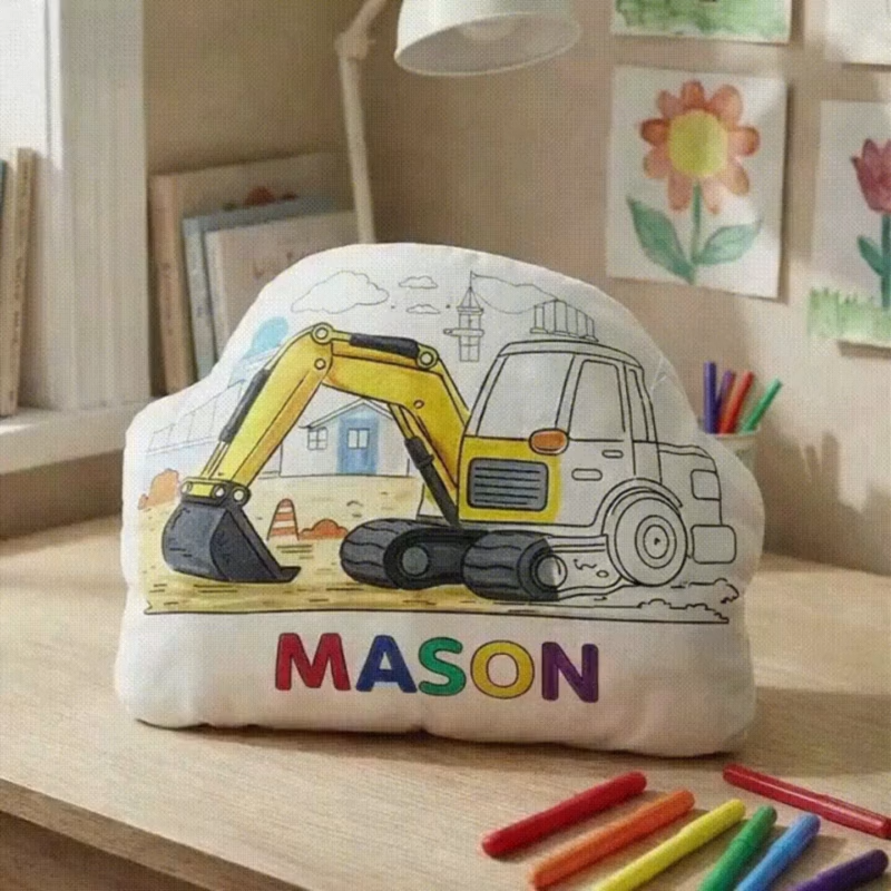 Personalized Coloring Pillow – Custom Name Coloring Pillow for Kids Creative Gift