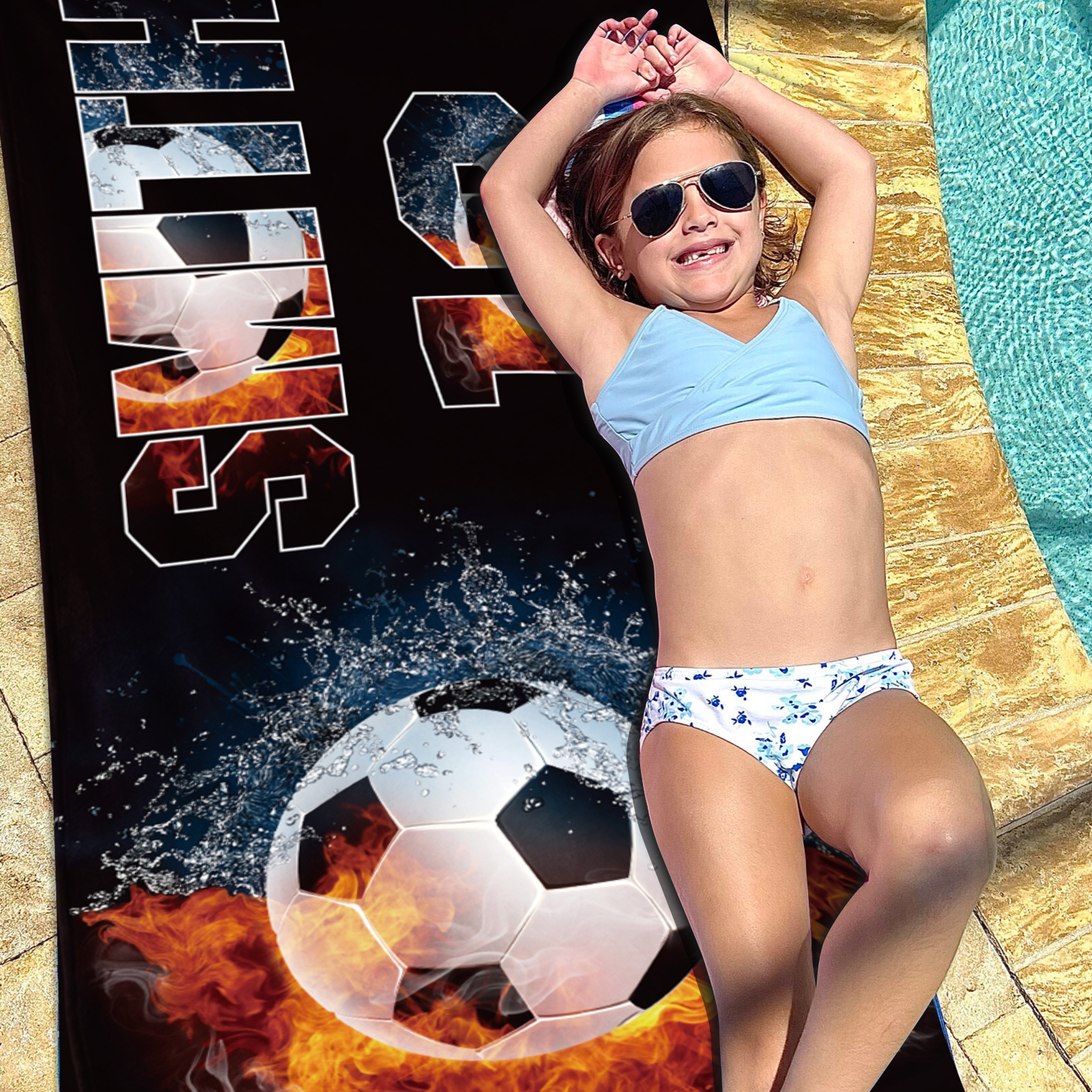 Personalized Soccer Beach Towel For Summer&Beach|DYTowel256