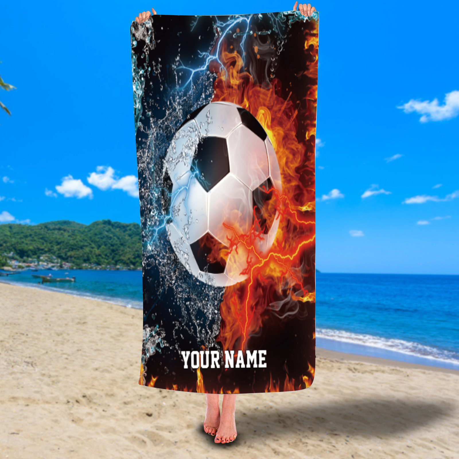 Personalized Kids Football Beach Towel For Summer&Beach|DYTowel104