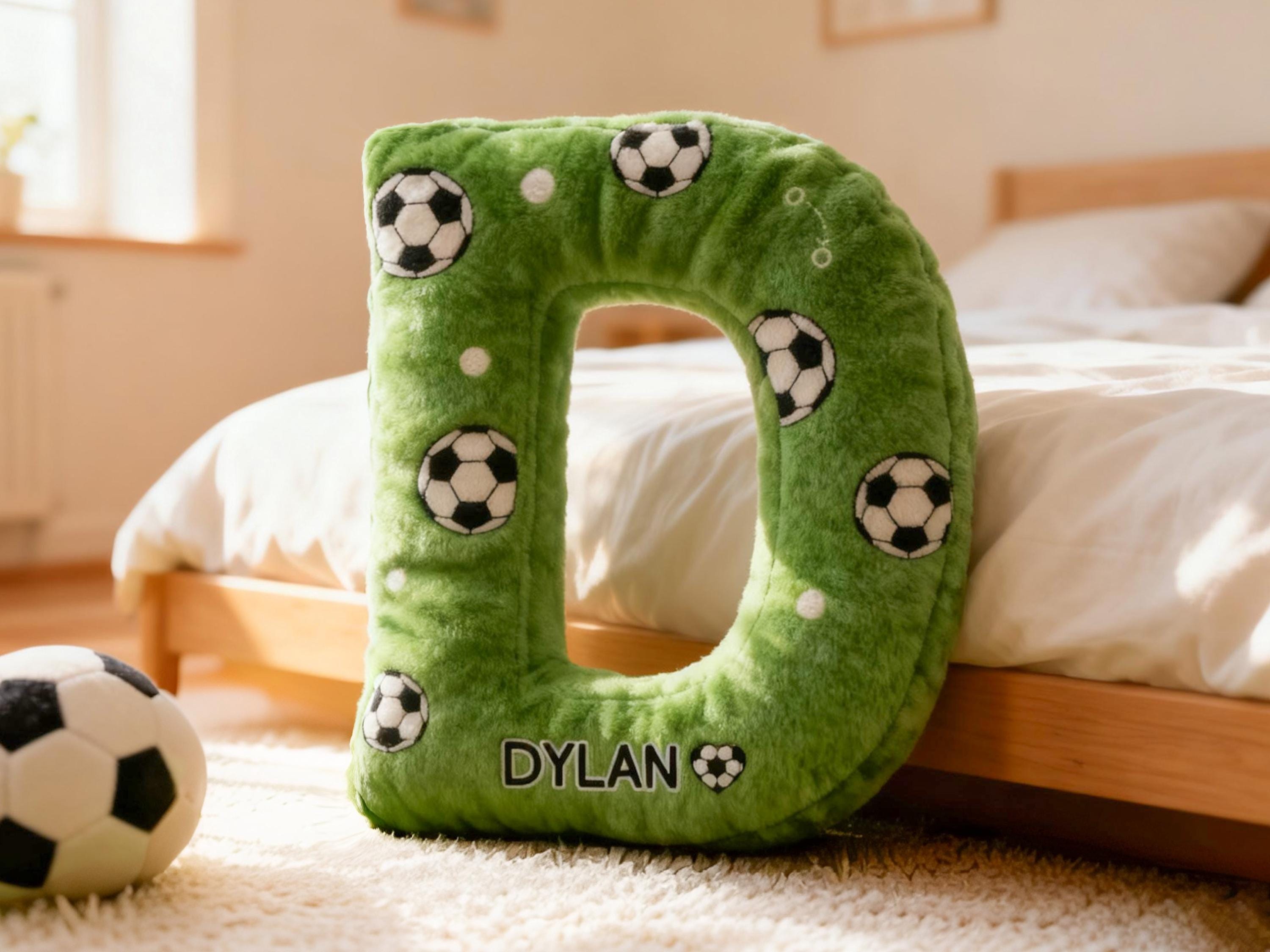 Personalized Soccer Letter Pillow,Custom Initial Pillow with name,Football Lover Fans Gift,Xmas Gift,2026 World Cup Gift for Soccer Players
