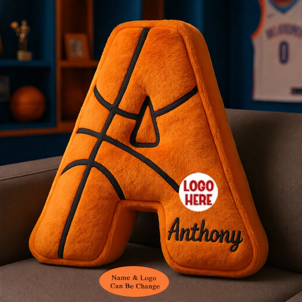 Personalized Basketball Pillow with Custom Name and Logo For Basketball Lovers