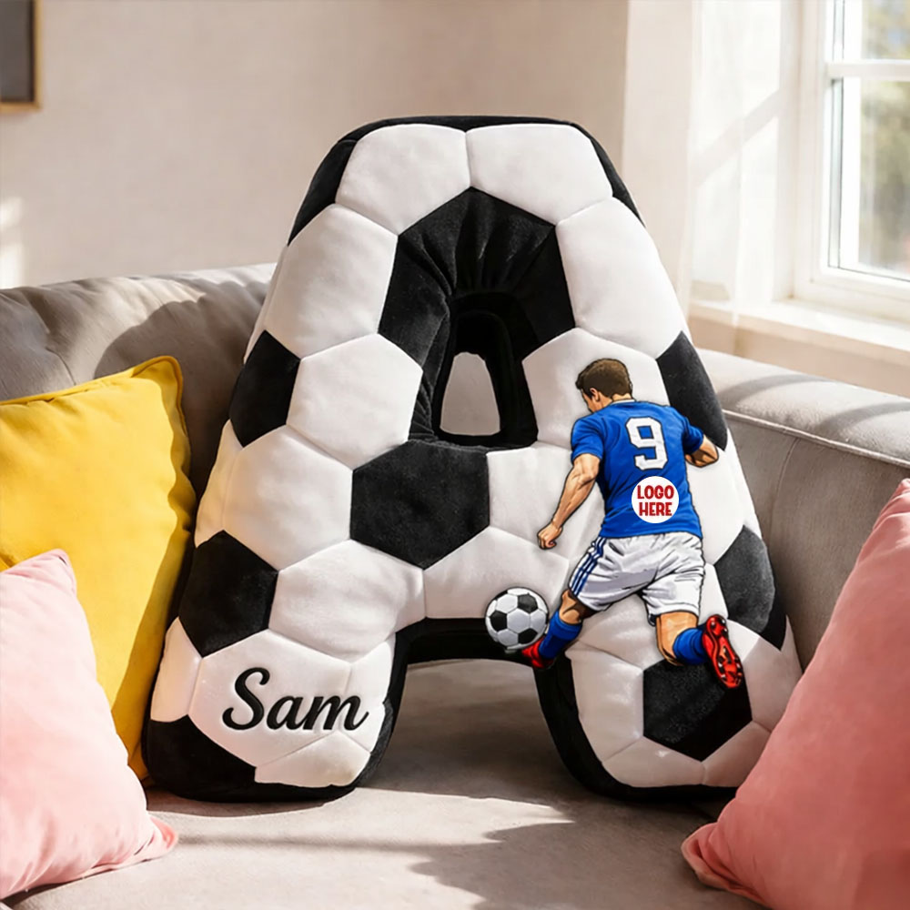 Personalized Football Printed Letter Pillows For Kids and Football Fans