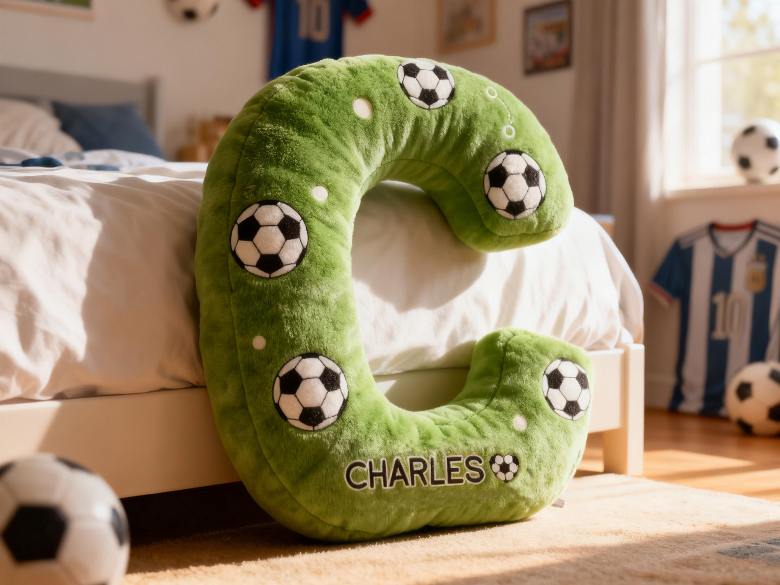 Personalized Soccer Letter Pillow,Custom Initial Pillow with name,Football Lover Fans Gift,Xmas Gift,2026 World Cup Gift for Soccer Players