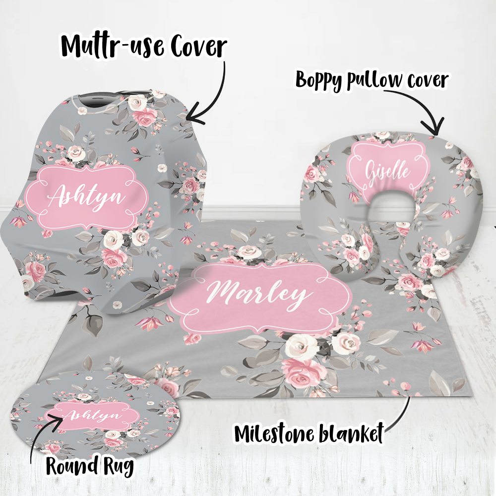 Personalized Baby Flower Car Seat Canopy| Canopyl27