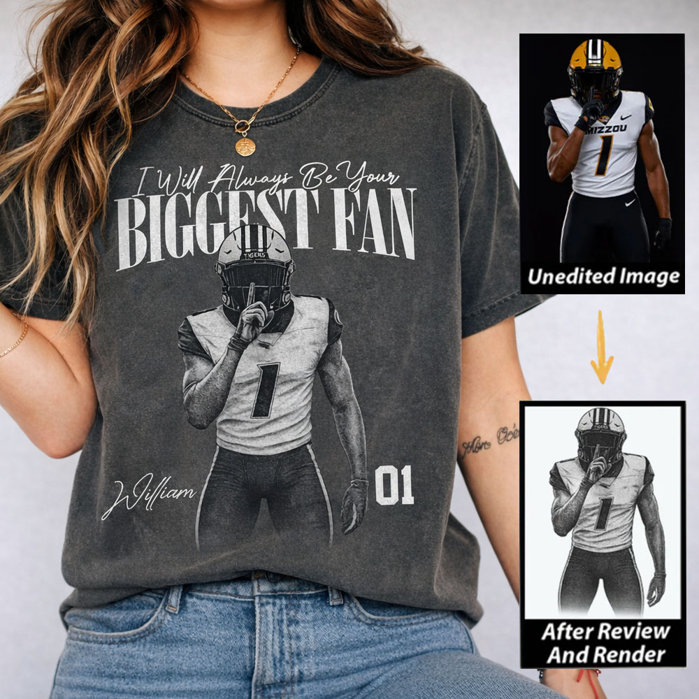 I'll Always Be Your Biggest Fan - Washed Tee Retro Bootleg Shirt For Football Players