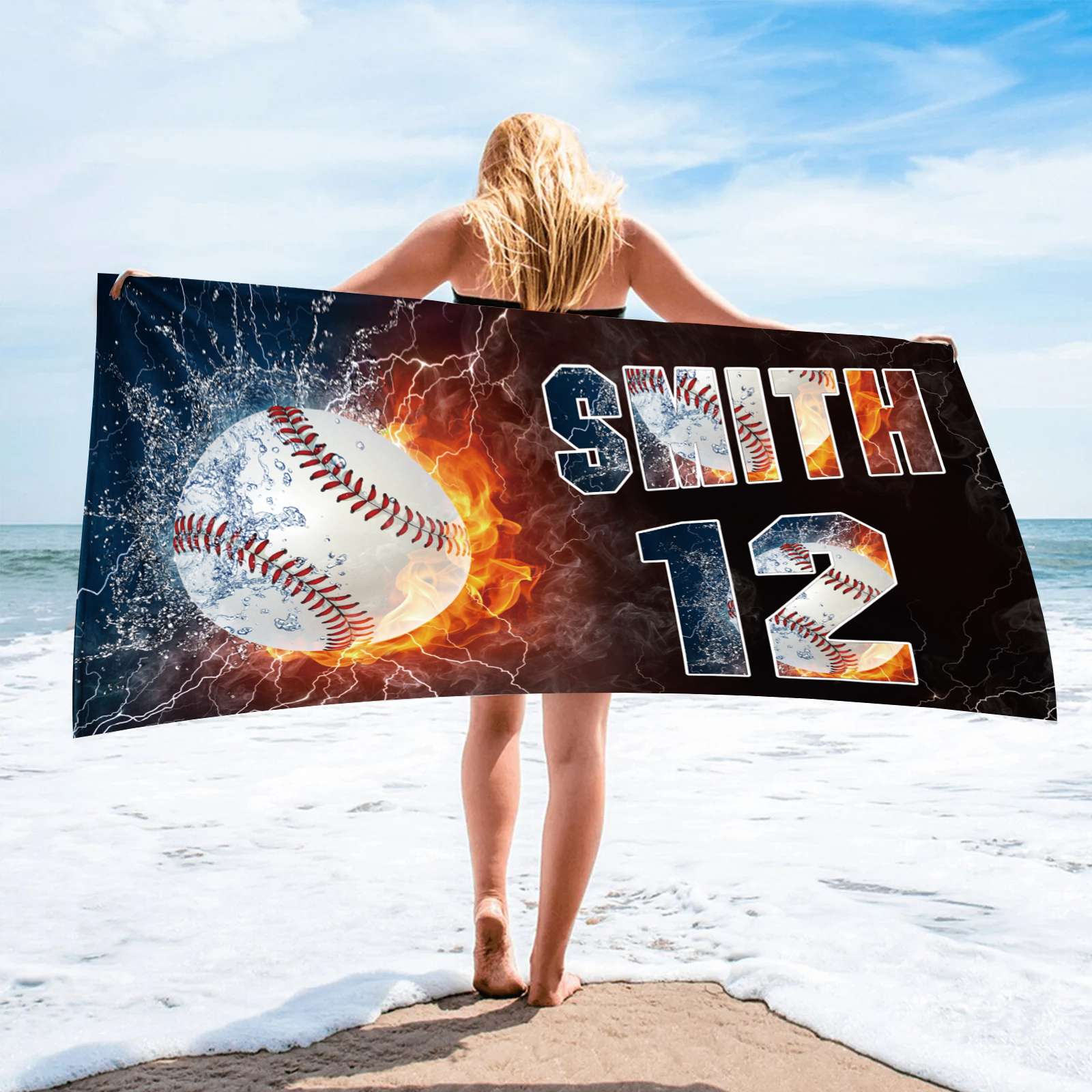 Personalized Softball Beach Towel For Summer&Beach|DYTowel250