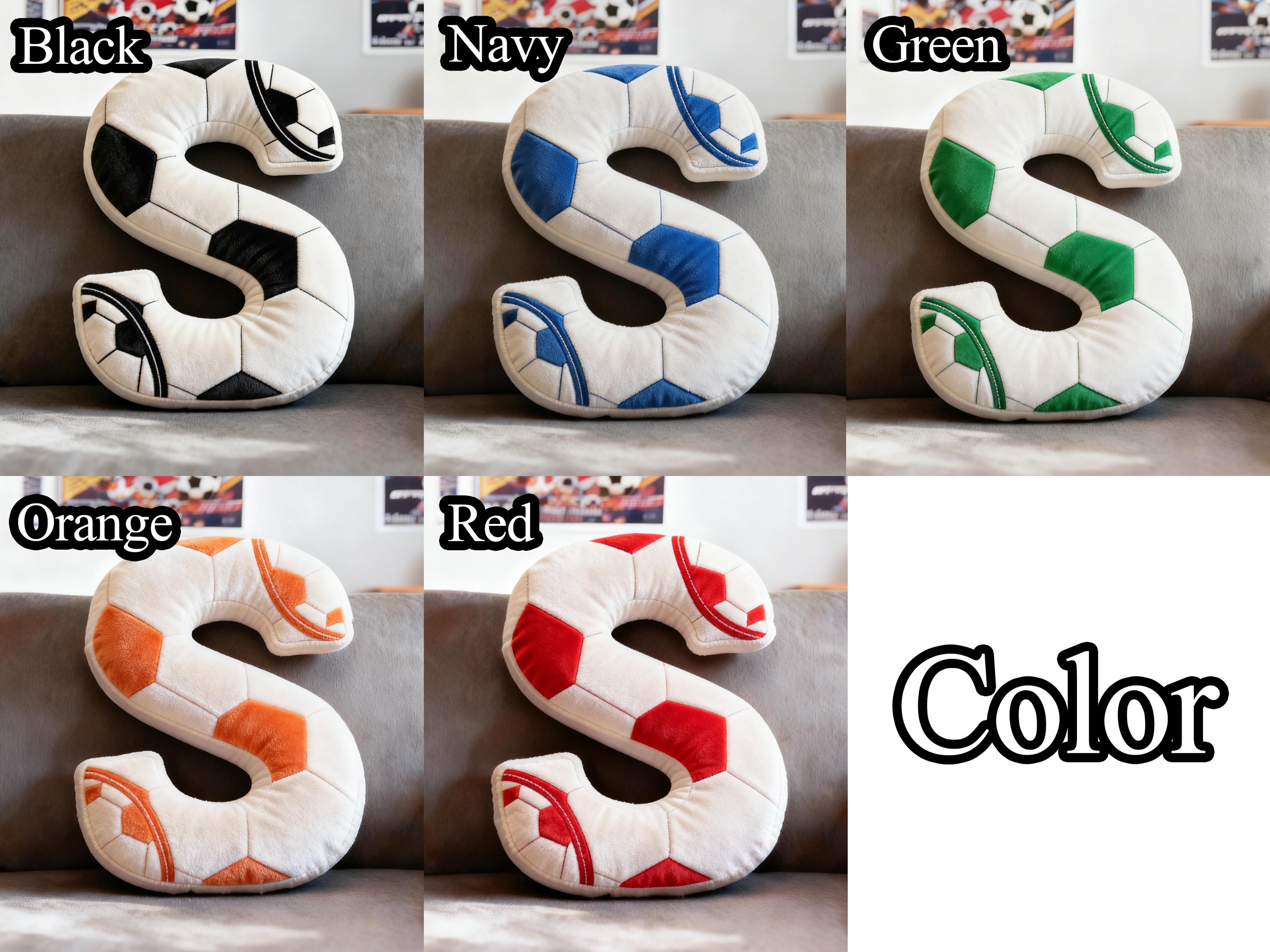 Personalized Letter Pillow with name 3D Soccer Pillow ,Custom Soccer Ball Letter Pillow 2026 World Cup Initial For Sport Lover Gifts