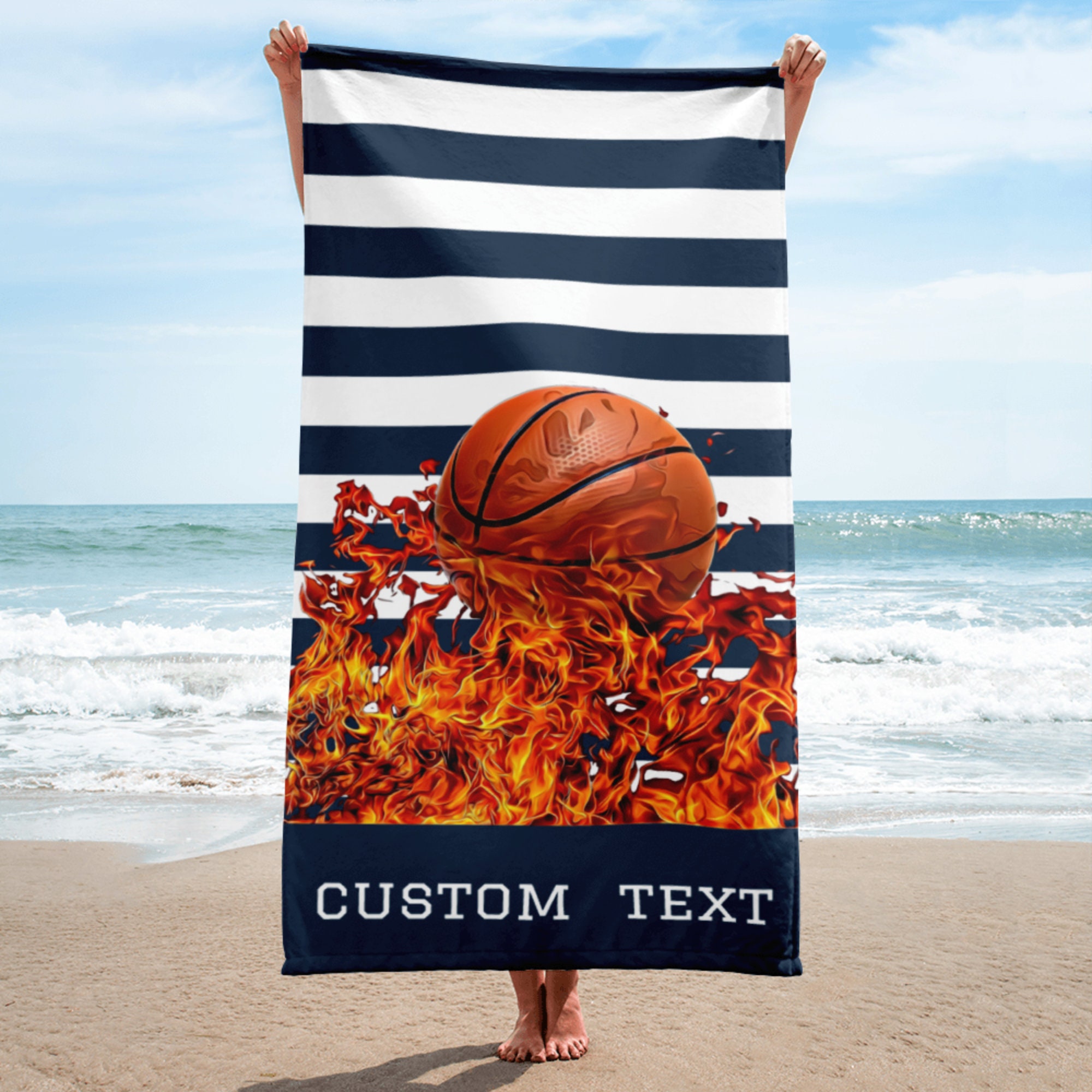 Personalized Kid Basketball Beach Towel For Summer&Beach|DYTowel01