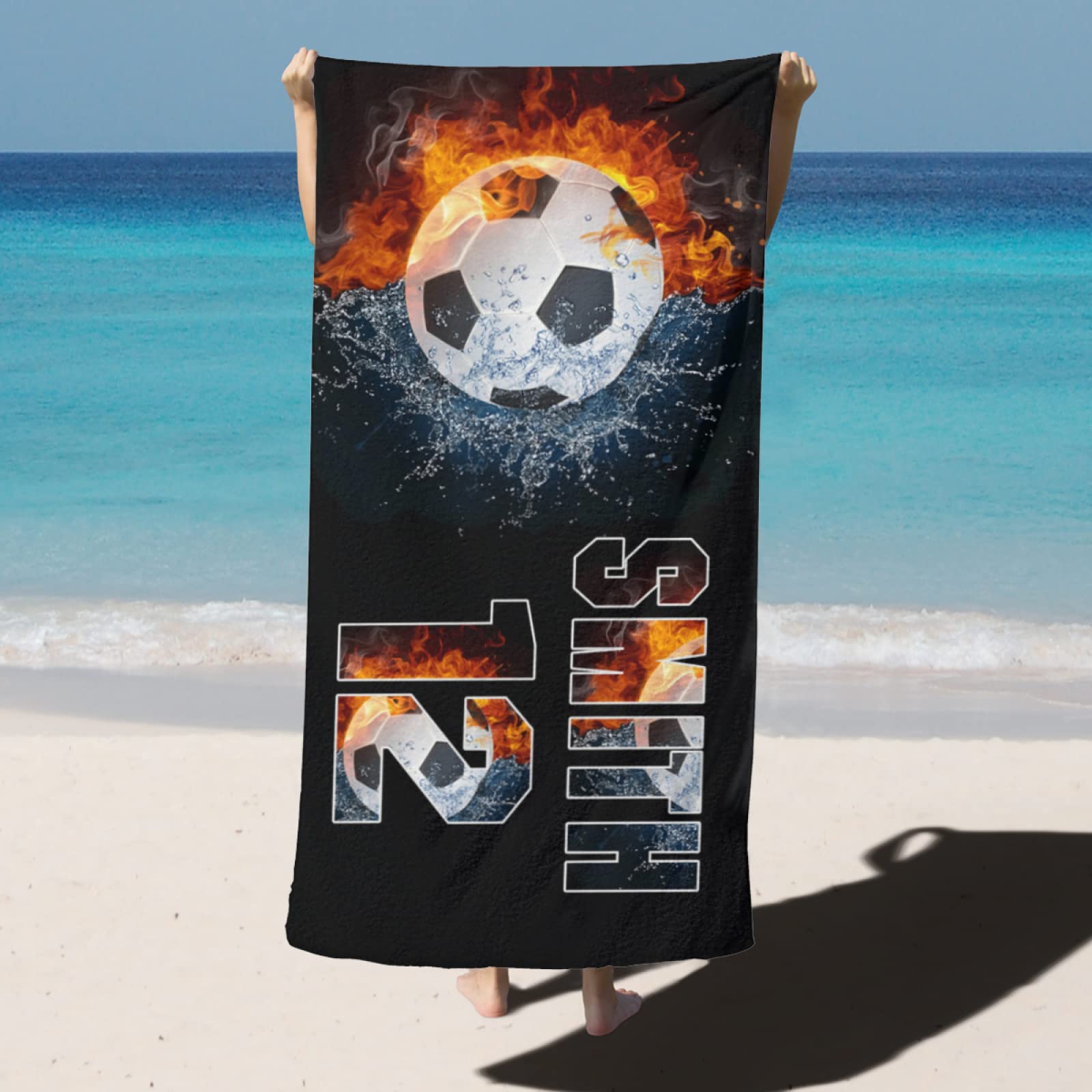Personalized Soccer Beach Towel For Summer&Beach|DYTowel256