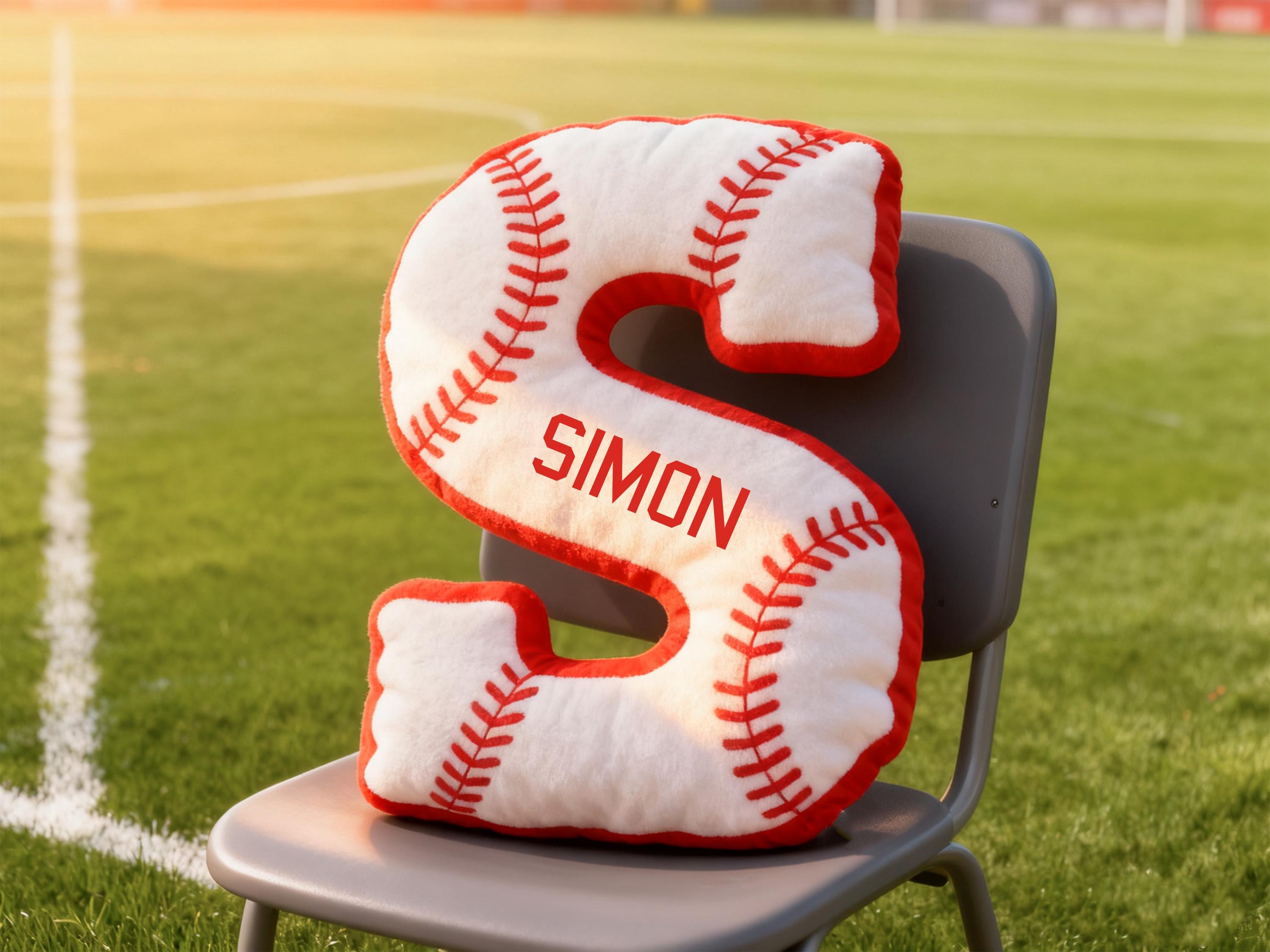 Personalized Baseball Letter Pillow,Custom Initial Sports Pillow,Basetball Lover Player Fans Gift,Xmas Gift for Basetball Players