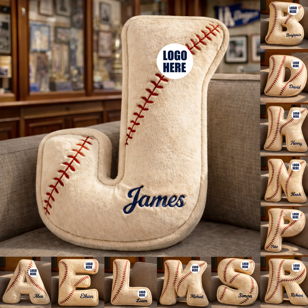 Personalized Baseball Printed Pillow With Name and Logo For Baseball Fans