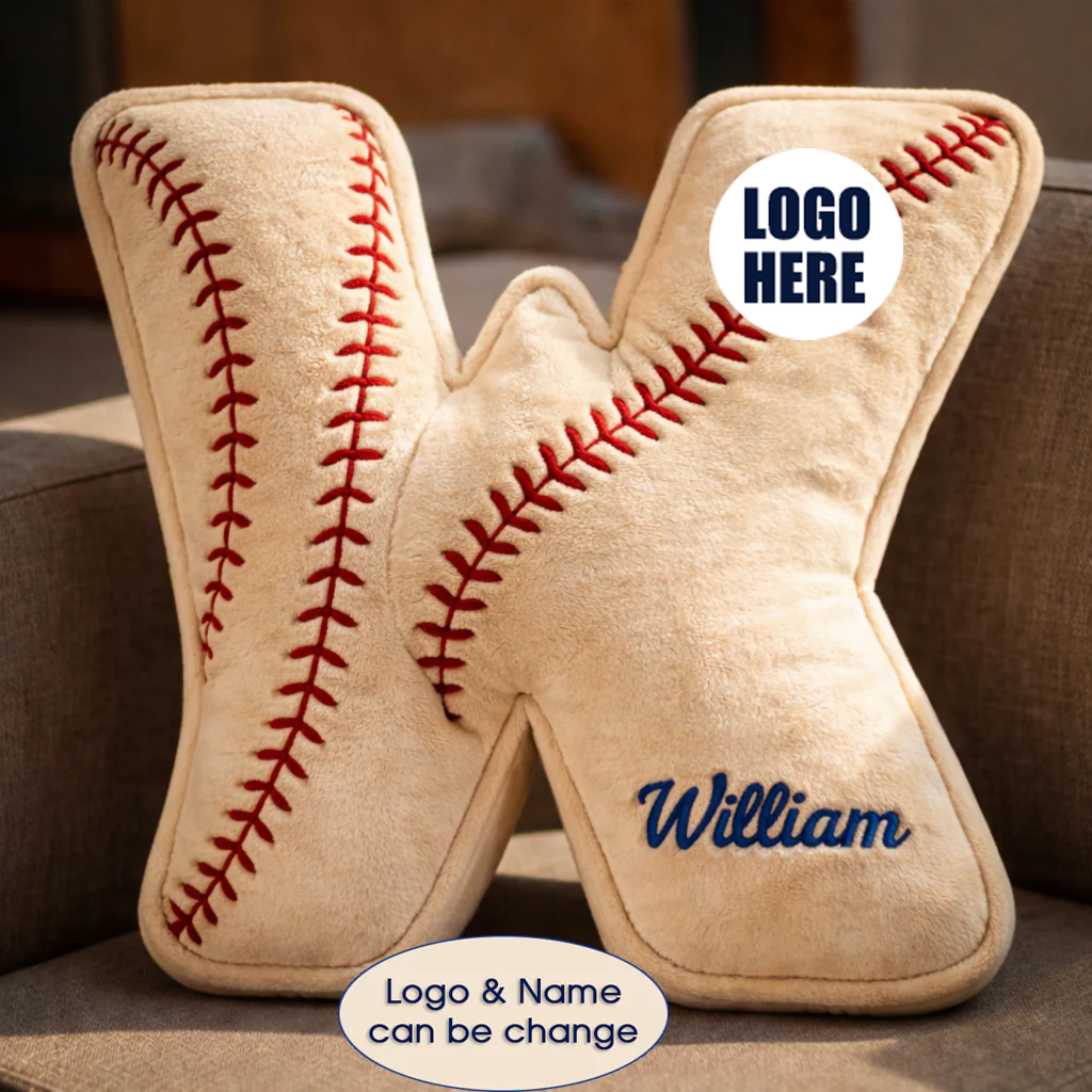 Personalized Baseball Printed Pillow With Name and Logo For Baseball Fans