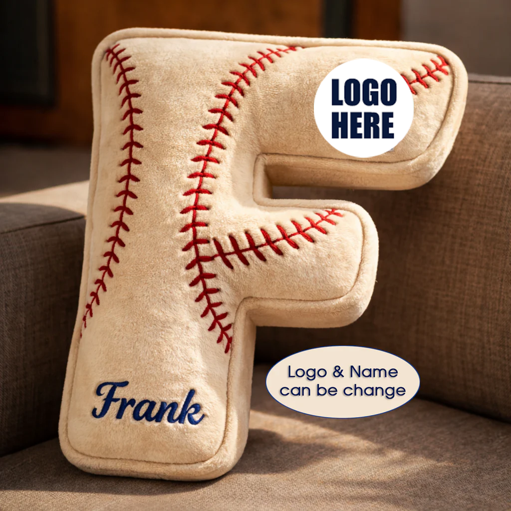 Personalized Baseball Printed Pillow With Name and Logo For Baseball Fans