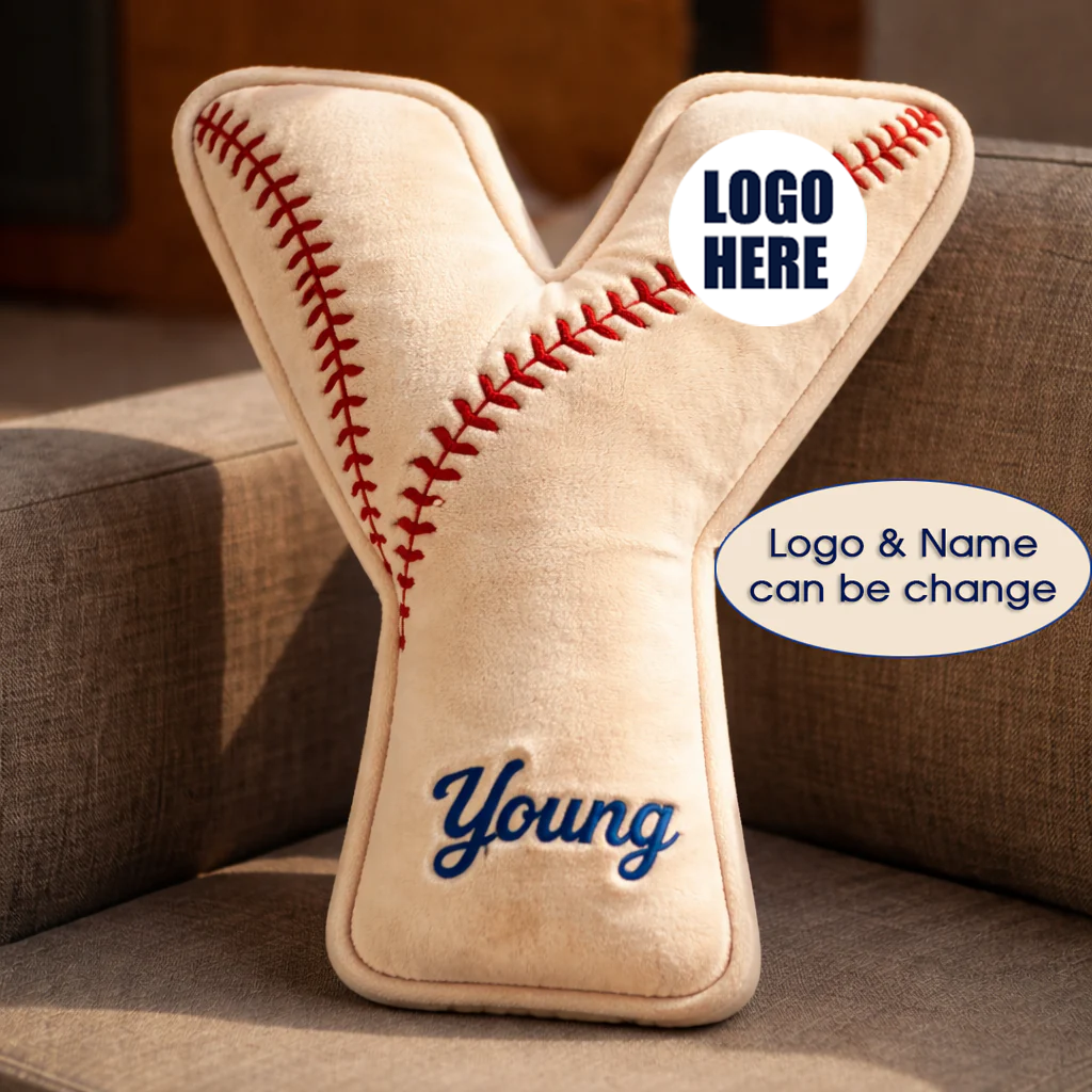 Personalized Baseball Printed Pillow With Name and Logo For Baseball Fans