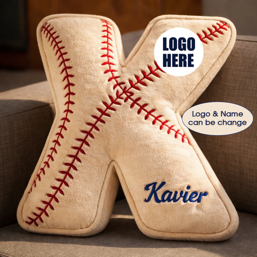 Personalized Baseball Printed Pillow With Name and Logo For Baseball Fans