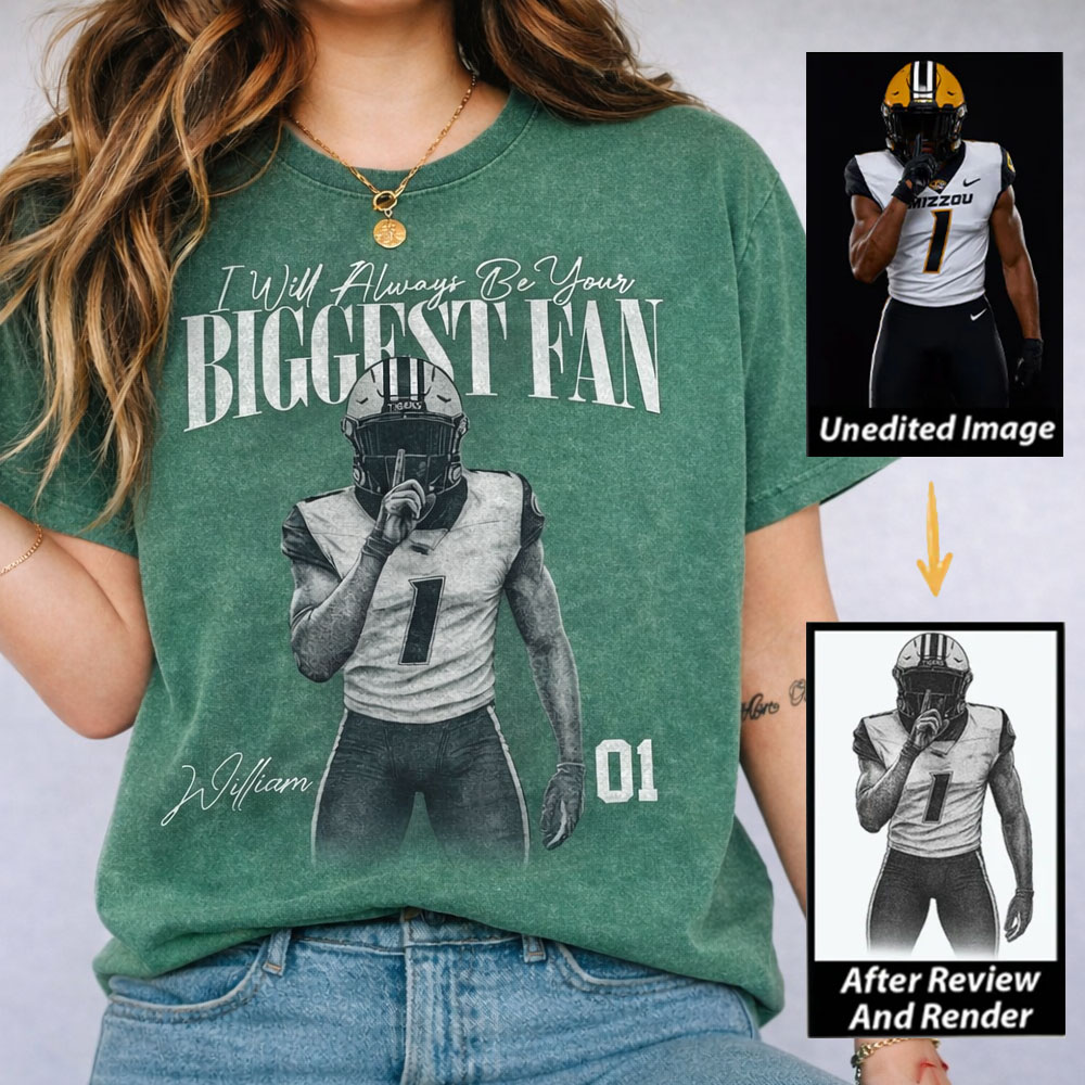 I'll Always Be Your Biggest Fan - Washed Tee Retro Bootleg Shirt For Football Players