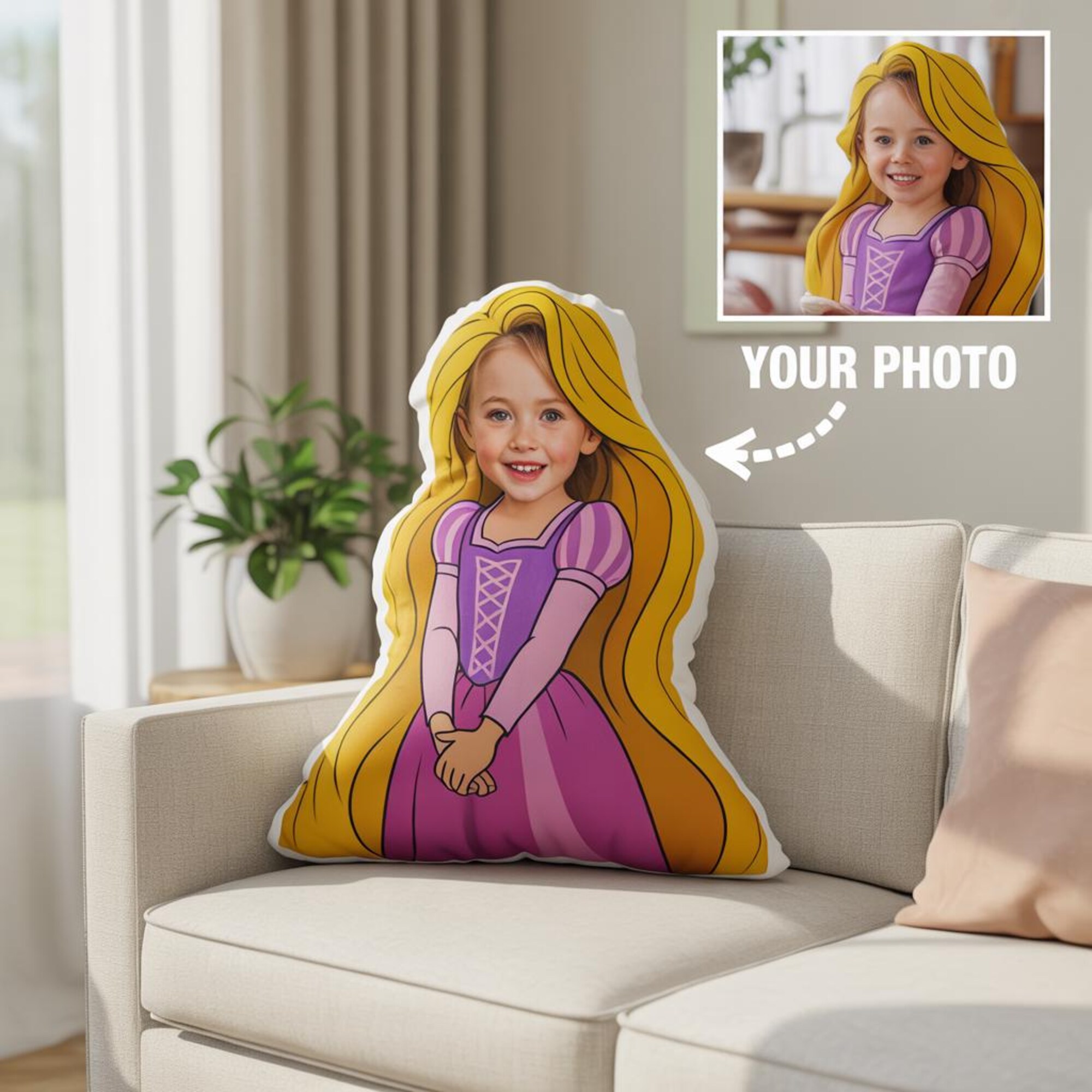 Personalized Princess Photo Custom Pattern 3D Printed Pillow For Newborn Kids Children Gift