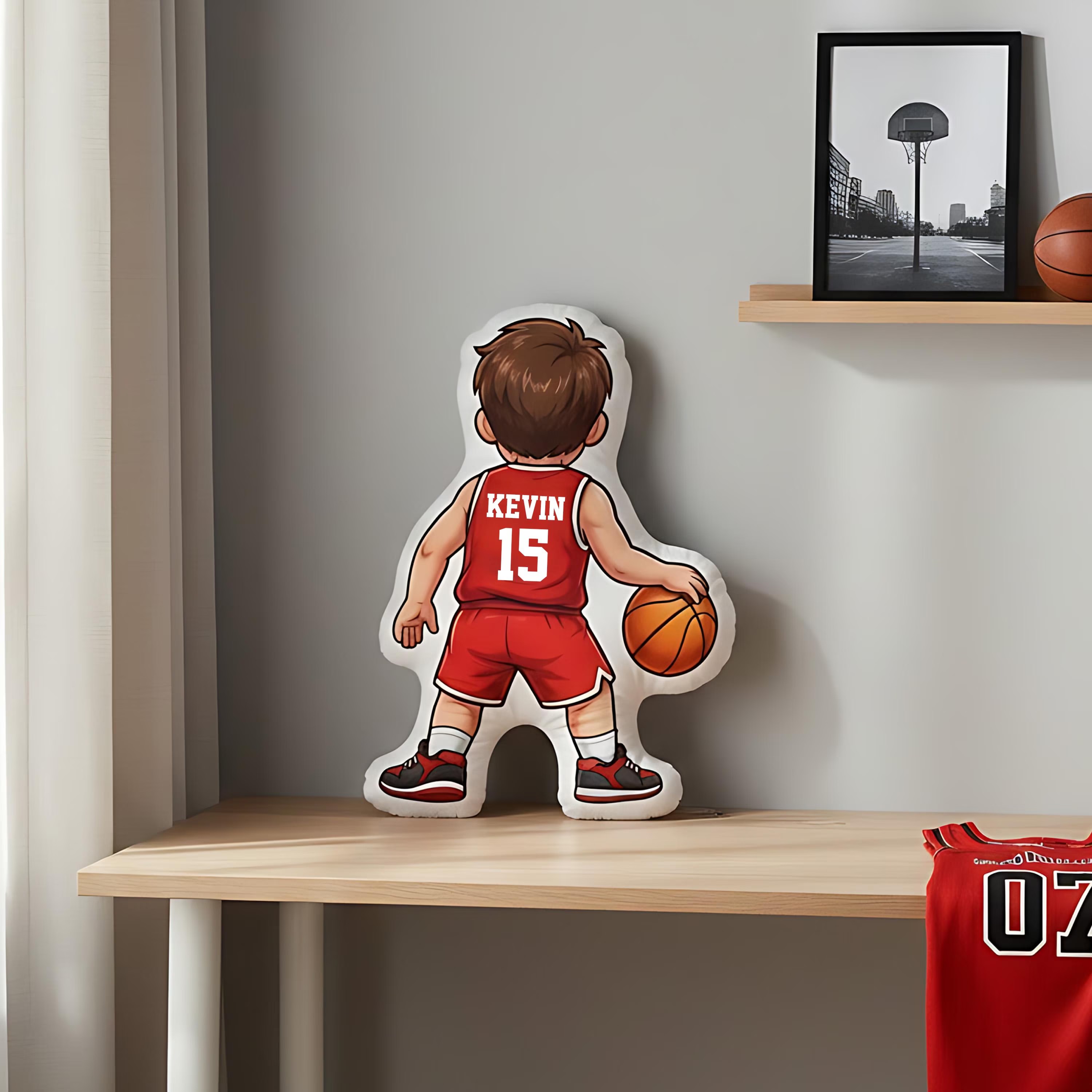 Personalized Basketball Girl Pillow With Custom Name Number Cute Sports Cushion Gift for Boyfriend Basketball Lover Gift