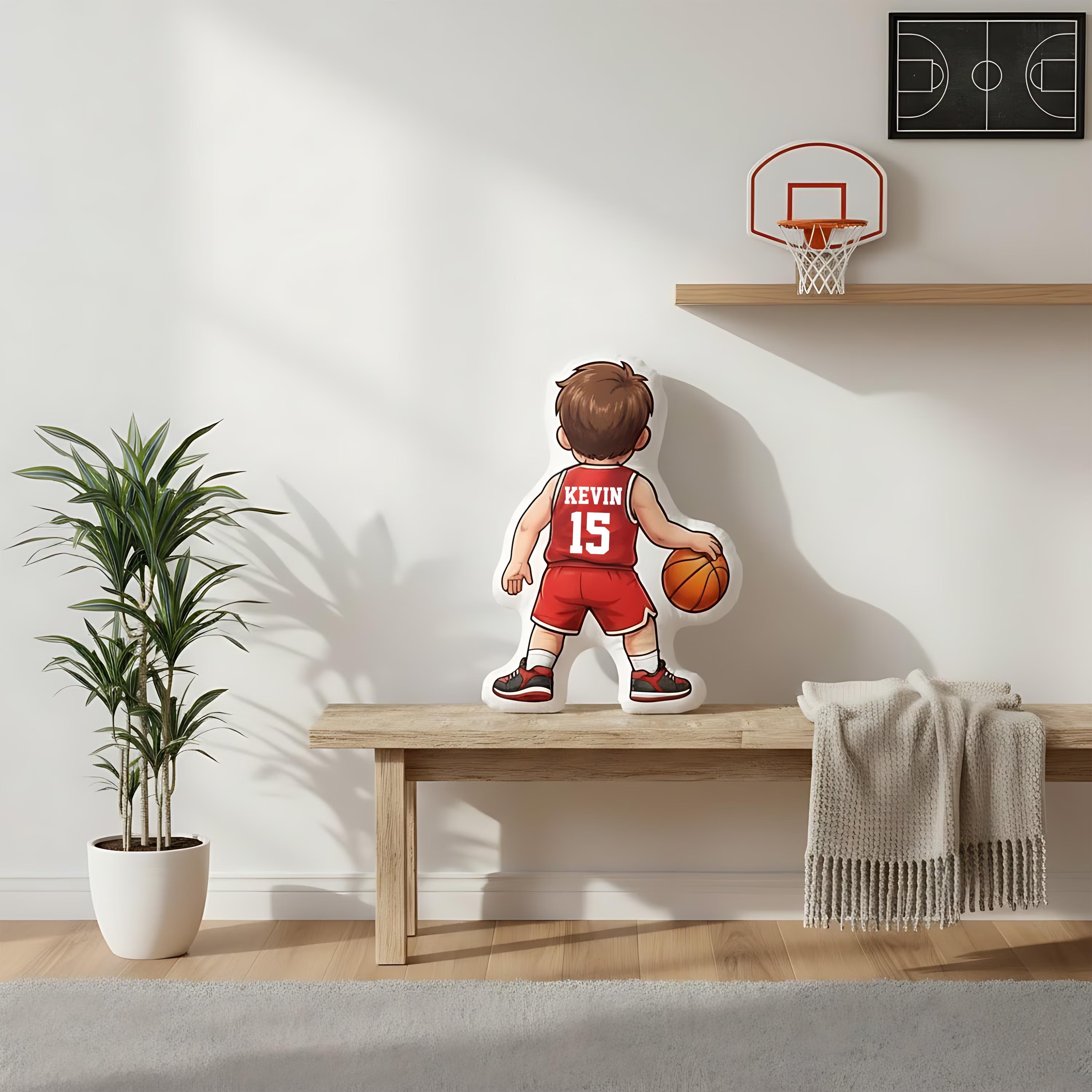 Personalized Basketball Girl Pillow With Custom Name Number Cute Sports Cushion Gift for Boyfriend Basketball Lover Gift