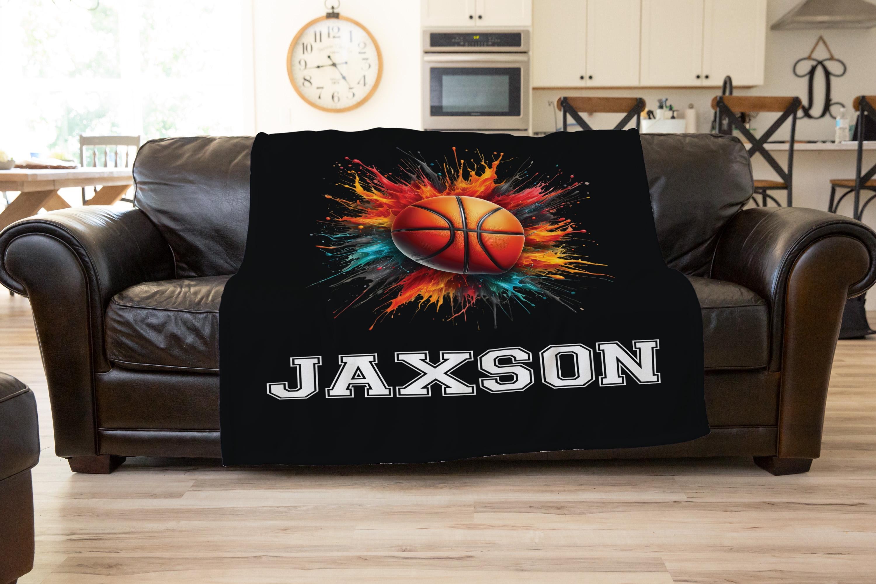 Personalized Basketball Name Blanket Gift For Basketball Lovers