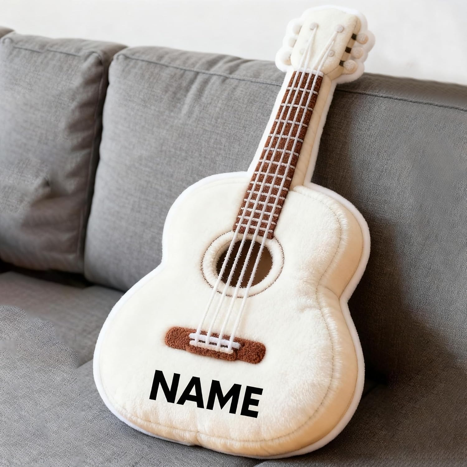 Personalized Bass Guitar Shaped Name Pillows For Music Lover