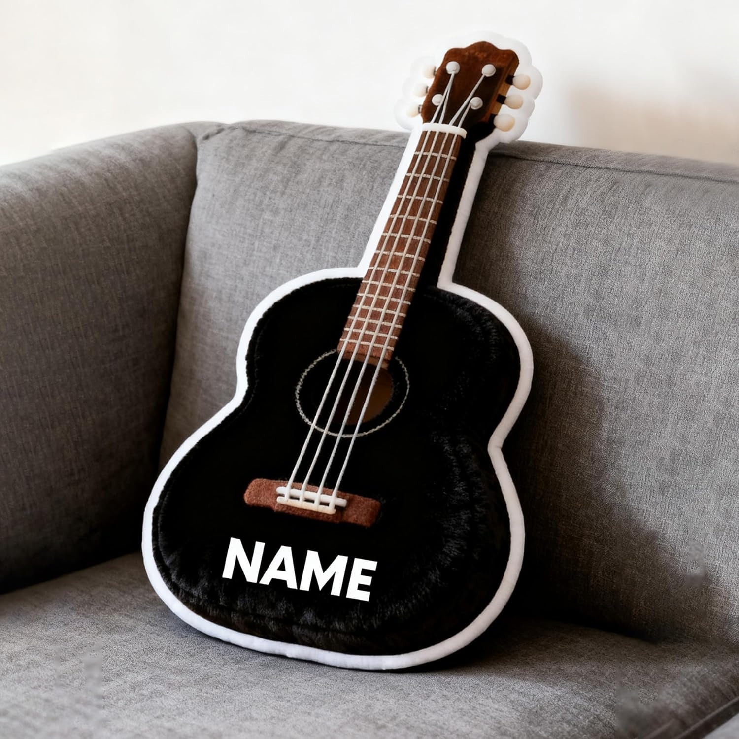 Personalized Bass Guitar Shaped Name Pillows For Music Lover