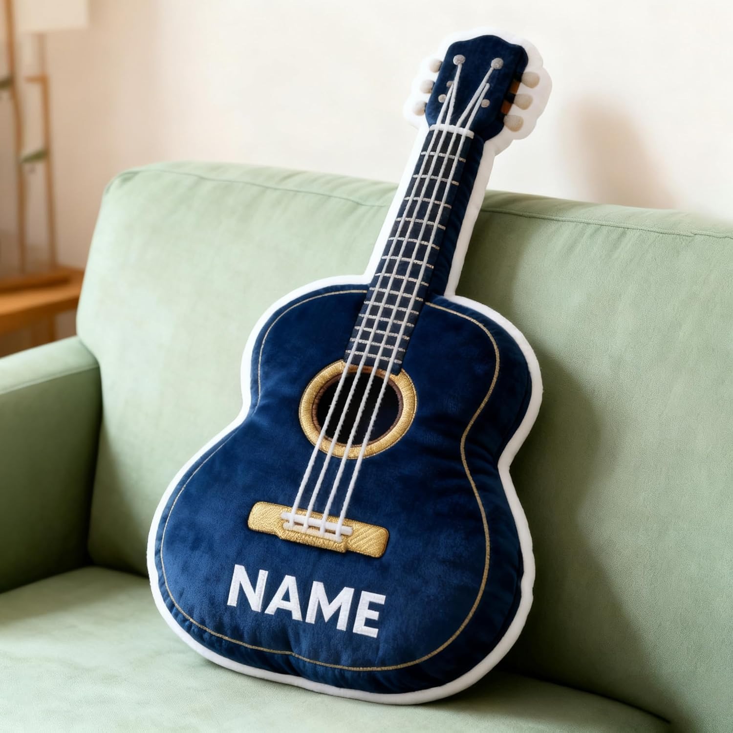 Personalized Bass Guitar Shaped Name Pillows For Music Lover