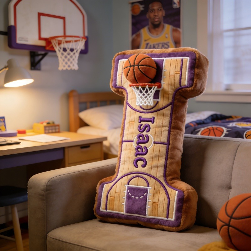 Personalized Basketball Initial Pillow With Name