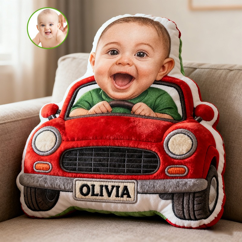 Personalized Baby Car Pattern 3D Printed Pillow For Newborn Gift