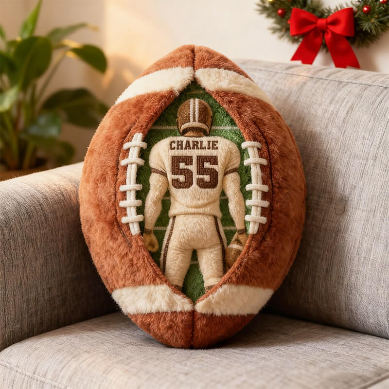Personalized Football 3D Pillow With Name and Number For Football Fans