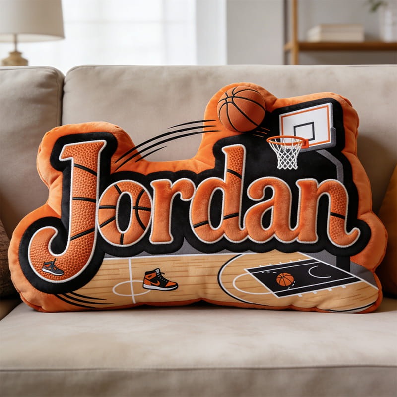 Personalized basketball Themed Name Pillow
