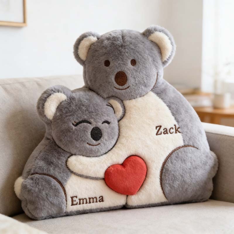 Personalized Koala Family Puzzle Themed Pillow for Mother's Day Gift