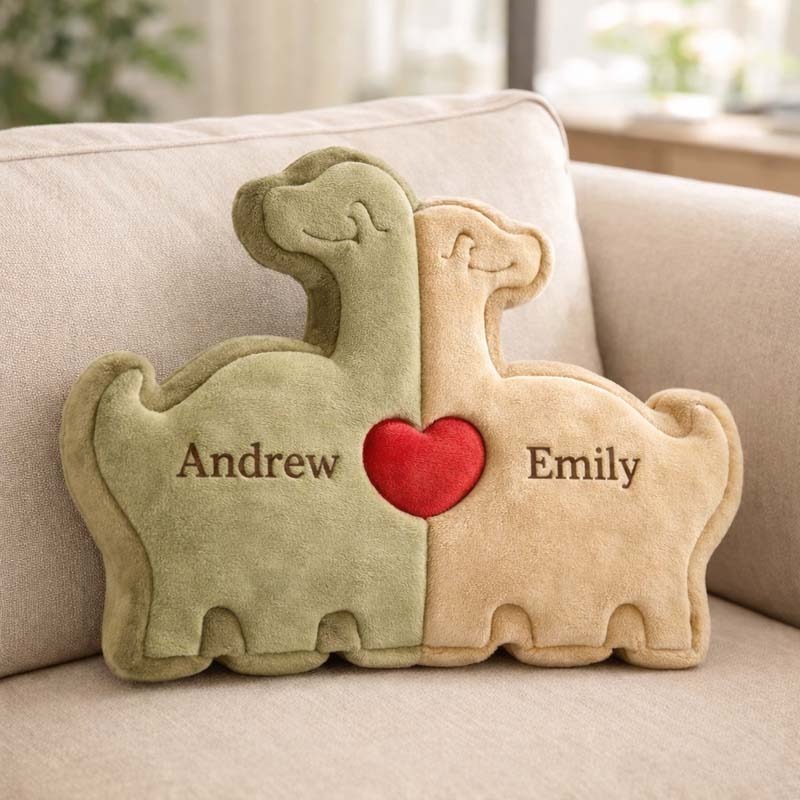 Personalized Dinosaur Puzzle Themed Name Throw Pillow for Mother's Day Gift