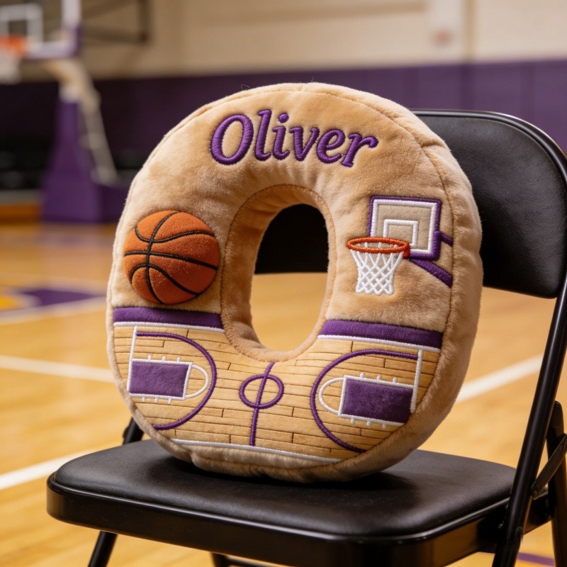Personalized Basketball Initial Pillow With Name