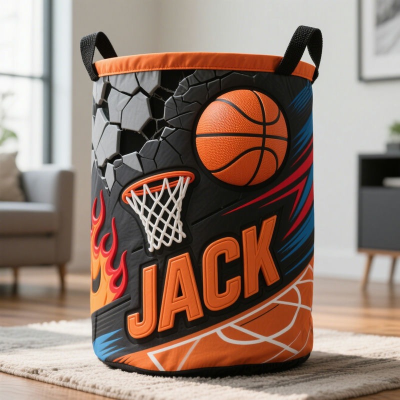 Personalized Basketball Storage Basket with Custom Name for Basketball Lovers