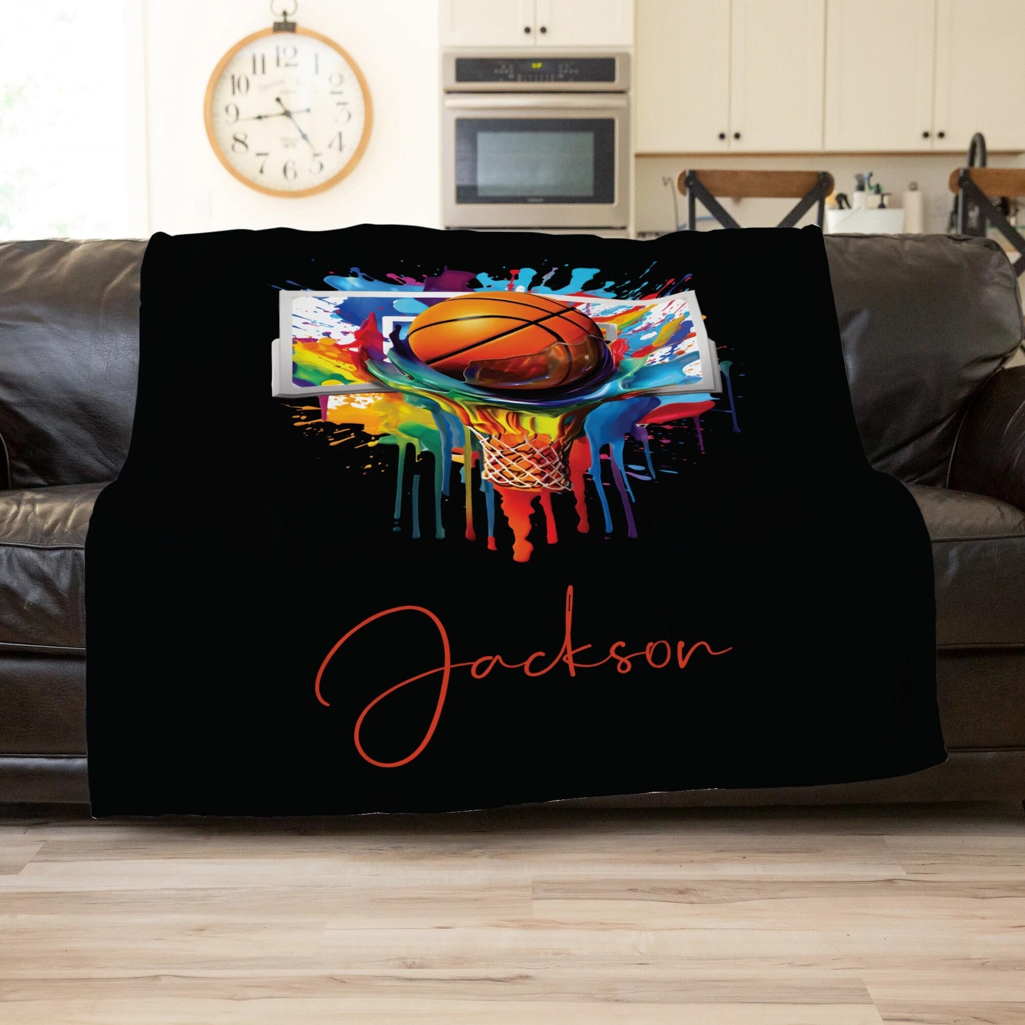 Personalized Basketball Blanket – Custom Name Sports Blanket for Boys Or Girls