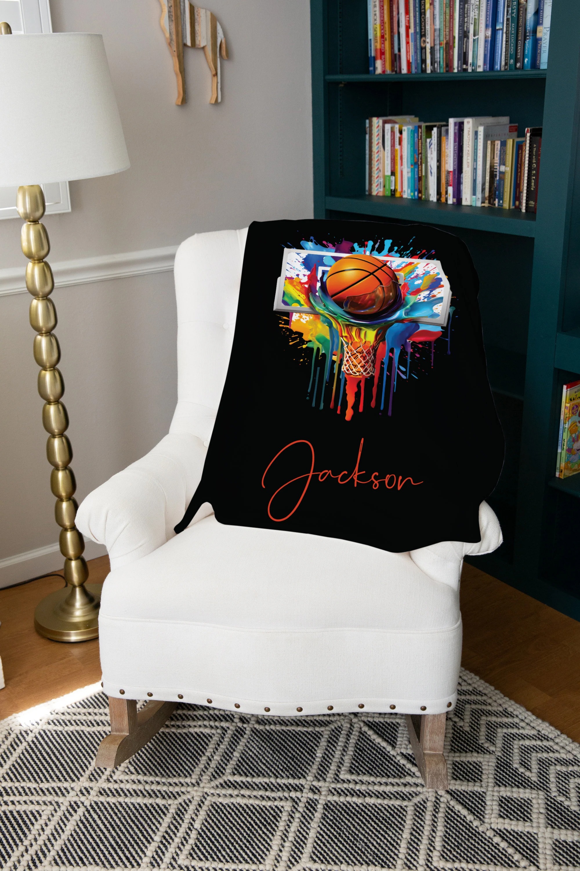 Personalized Basketball Blanket – Custom Name Sports Blanket for Boys Or Girls