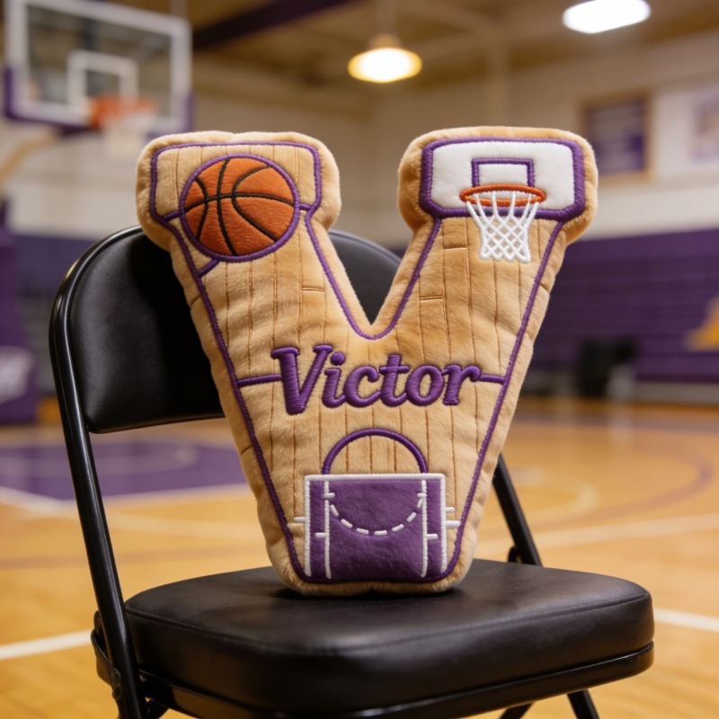 Personalized Basketball Initial Pillow With Name
