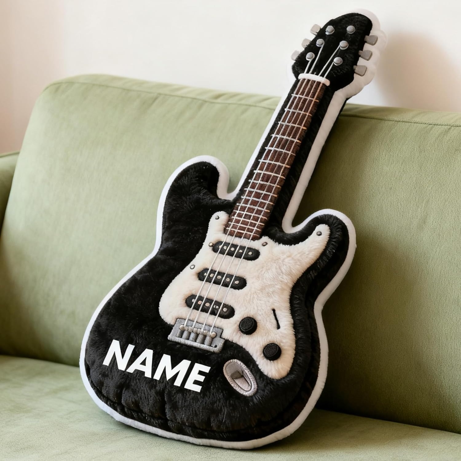 Personalized Bass Guitar Shaped Name Pillows For Music Lover Guitarists Gifts