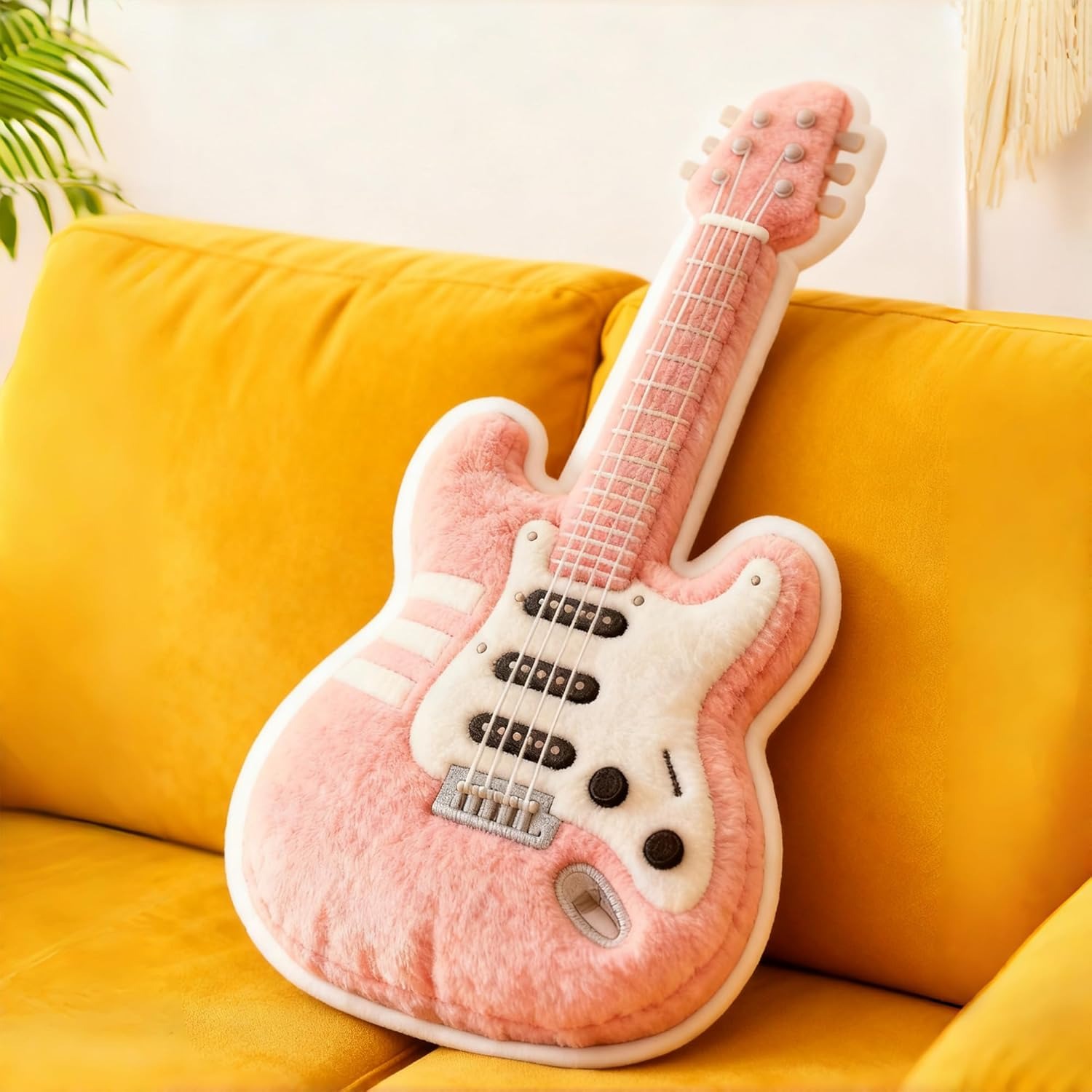 Personalized Bass Guitar Shaped Name Pillows For Music Lover Guitarists Gifts
