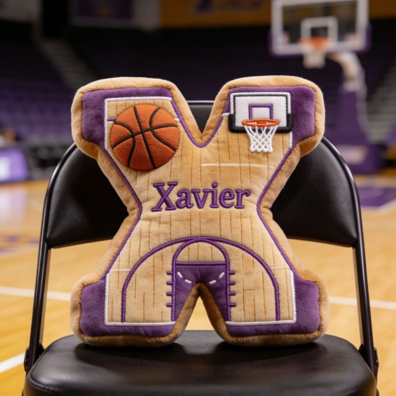 Personalized Basketball Initial Pillow With Name