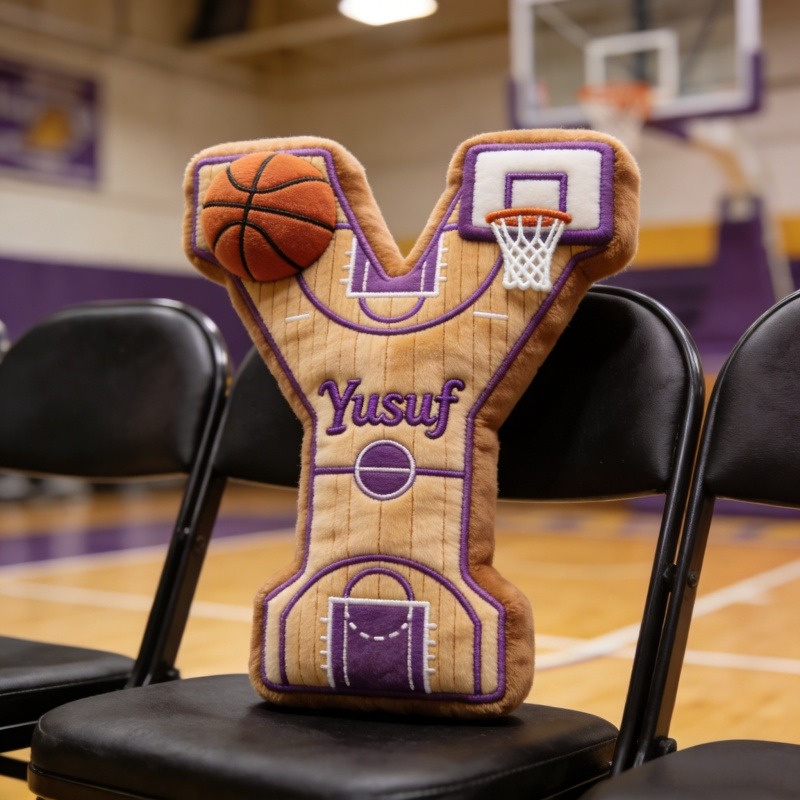 Personalized Basketball Initial Pillow With Name